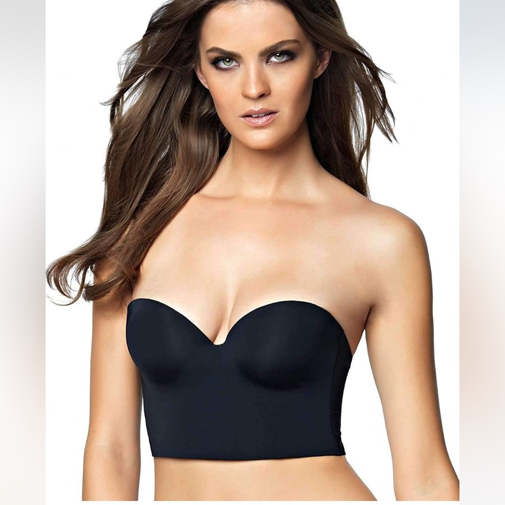Felina 36DD Longline strapless convertible bra/ bustier - black